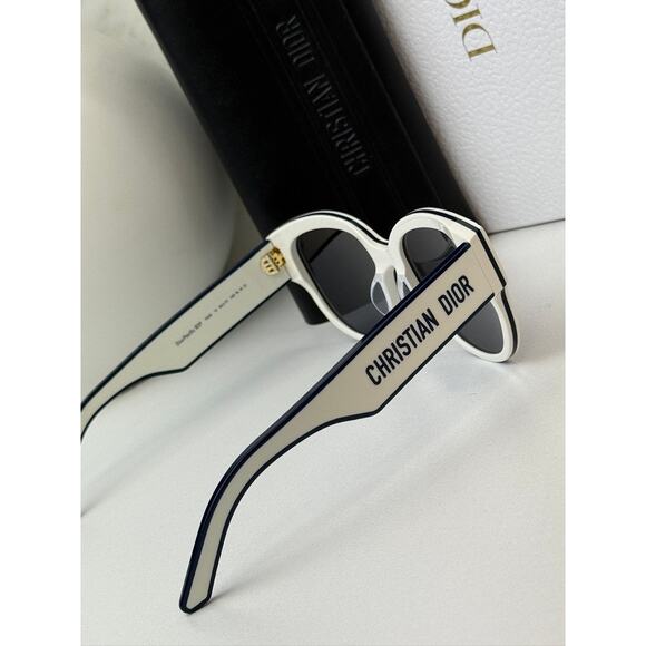 NEW Dior Pacific B2I Logo Sunglasses in White Mirror main image 5